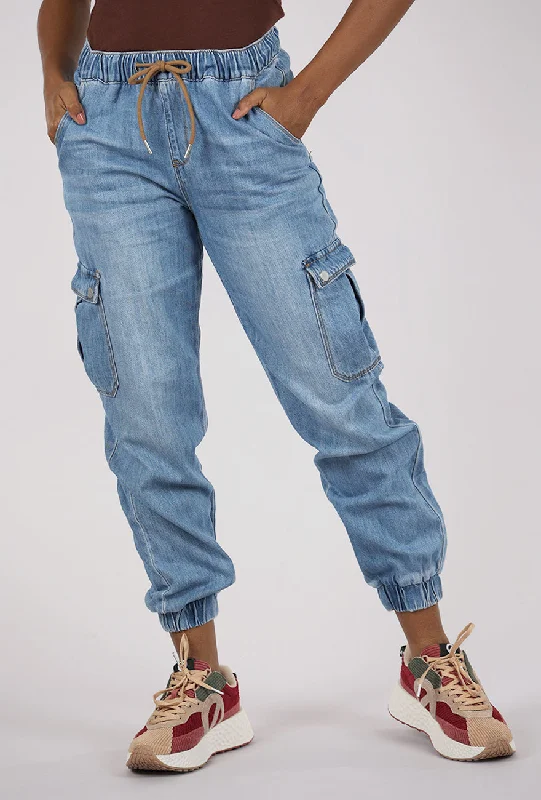 Comfortable Jackets Simone Denim Jogger, Blue