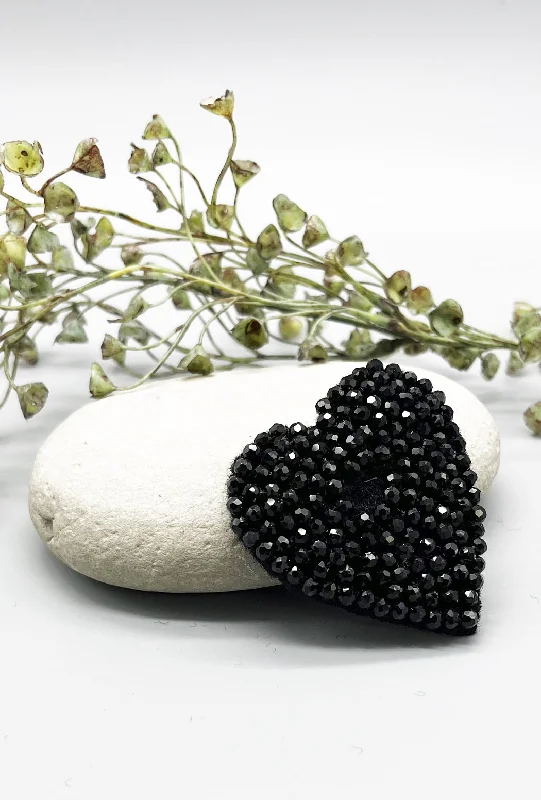 Relaxed Wear PLU Sparkle Button-On Patch, Heart/Black