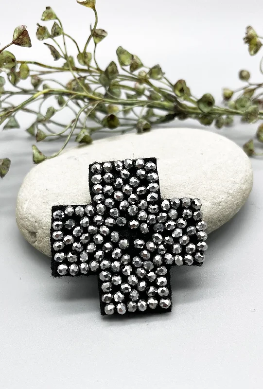 Fashionable Items PLU Sparkle Button-On Patch, Plus/Silver