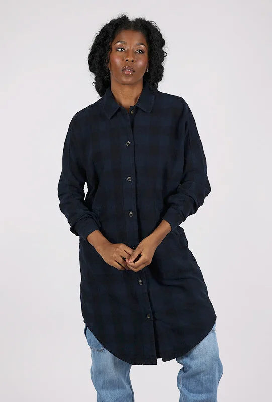 Layered Style Down to Business Dress Jacket, Midnight Plaid