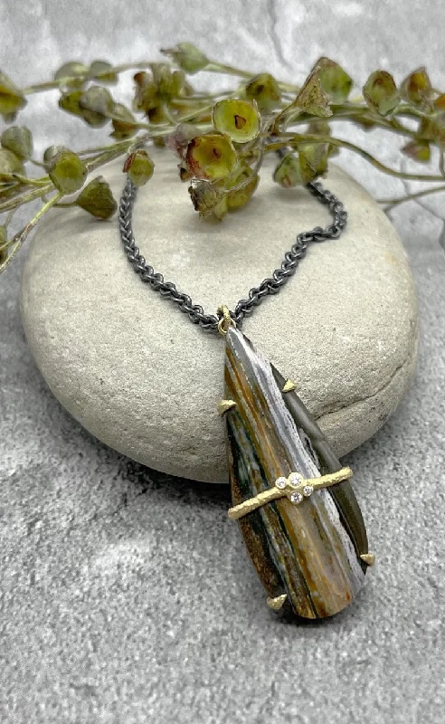 French Style Rustic Wrapped Jasper Necklace
