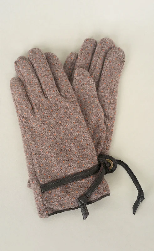 Cozy Street Style Pindot Wool Knit Gloves, Vison
