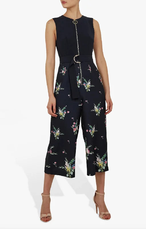 Retro Fashion Ted Baker Sierrah Floral Zip Detail Jumpsuit
