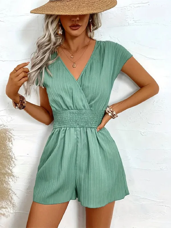 Casual Chic Tied Surplice Short Sleeve Romper