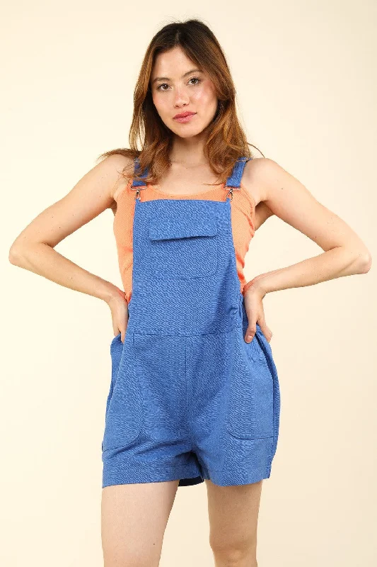 Printed Patterns VERY J Adjustable Suspender Overalls with Pockets