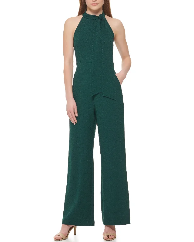 Relaxed Looks Bow-Neck Jumpsuit