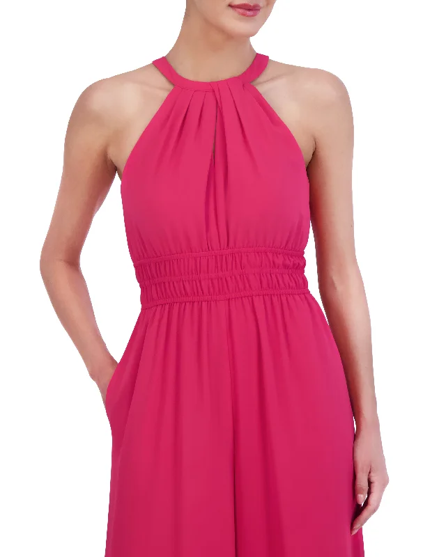 Relaxed Fits Petite Ruched Keyhole Jumpsuit