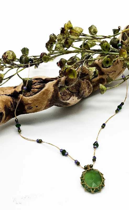 Comfortable And Casual Tibetan Gemstone Pendant, Green Serpentine