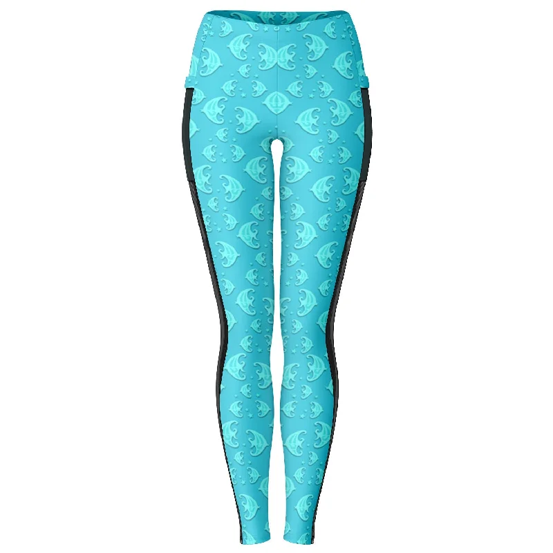 Sports Cool Blue Fish Leggings