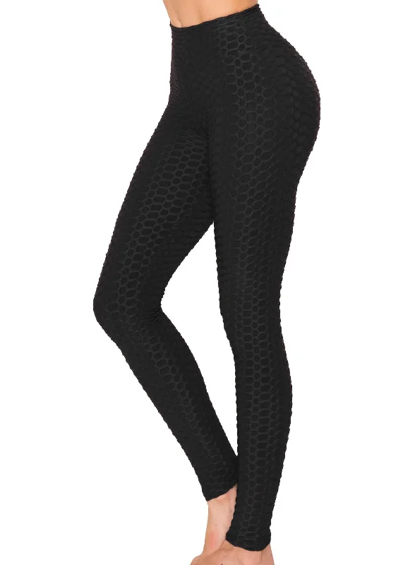 Cool Summer Textured 3D Booty Yoga Pants - High Waist Compression Slimming Butt Lift Solid Pants