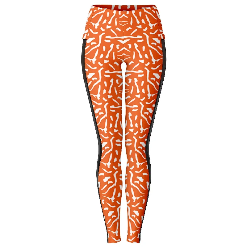 Casual And Versatile Orange Skin Cell Leggings