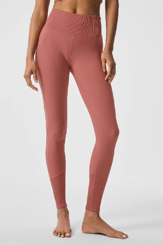 Casual And Versatile High-Waist Alosoft Lounge Legging - Soft Terracotta