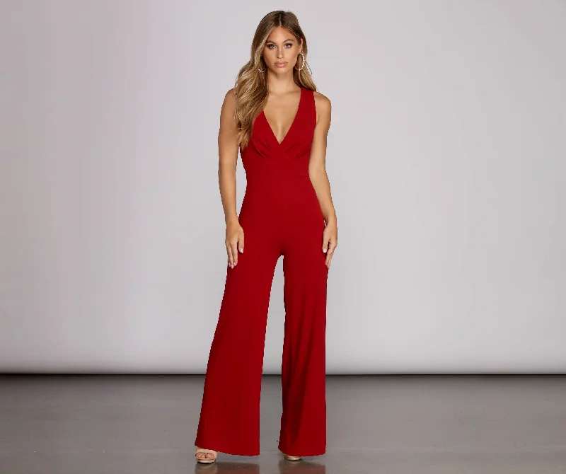 Soft Wearables Back In It Crochet Jumpsuit