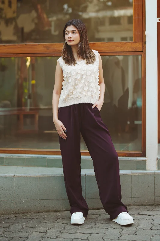 Sports Design Baysic Burgundy Korean Pants
