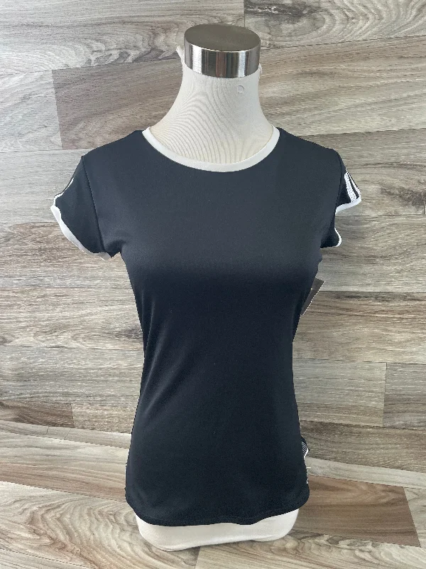 Basic Comfort Black Athletic Top Short Sleeve Adidas, Size S