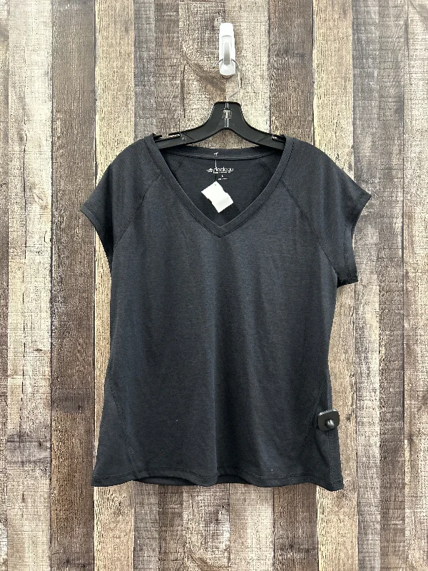 Comfortable Lifestyle Black Athletic Top Short Sleeve Ideology, Size L