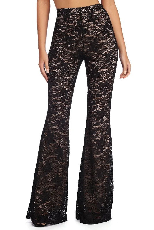 Fashion Must-have Blissful Illusion Lace Flared Pants
