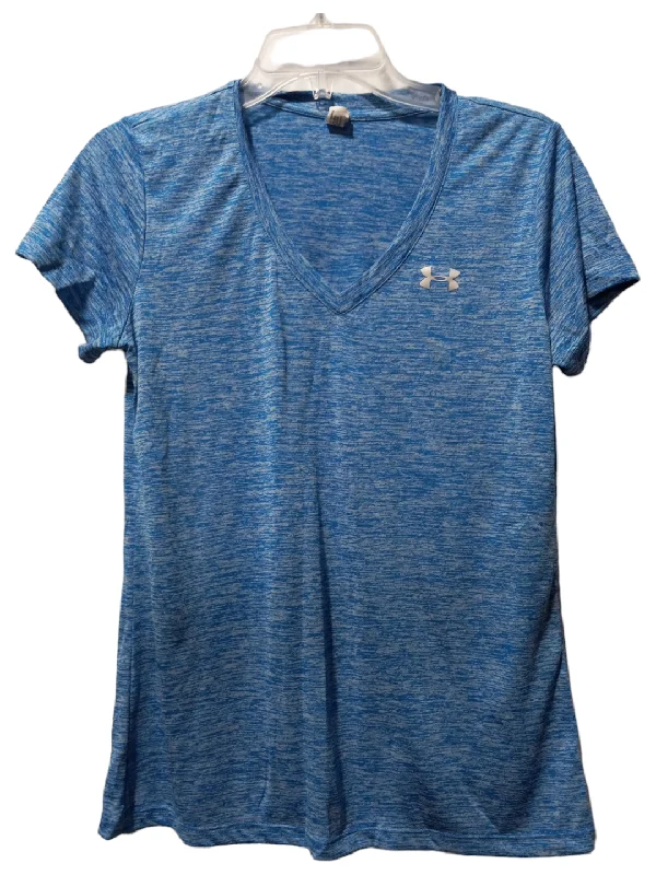 Soft Casuals Blue & Grey Athletic Top Short Sleeve Under Armour, Size S