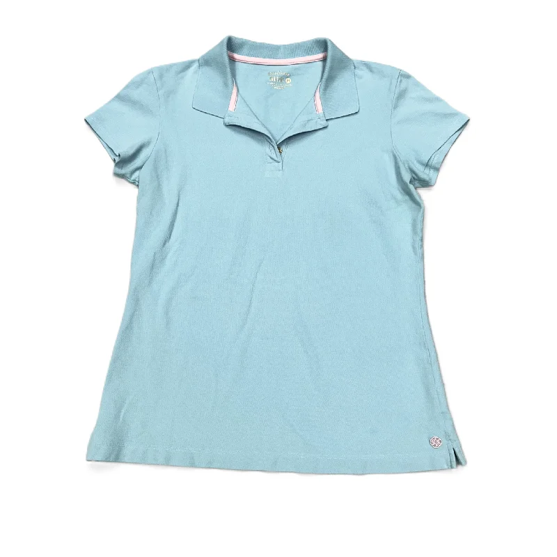 Minimal Style Blue Top Short Sleeve Designer By Lilly Pulitzer, Size: M