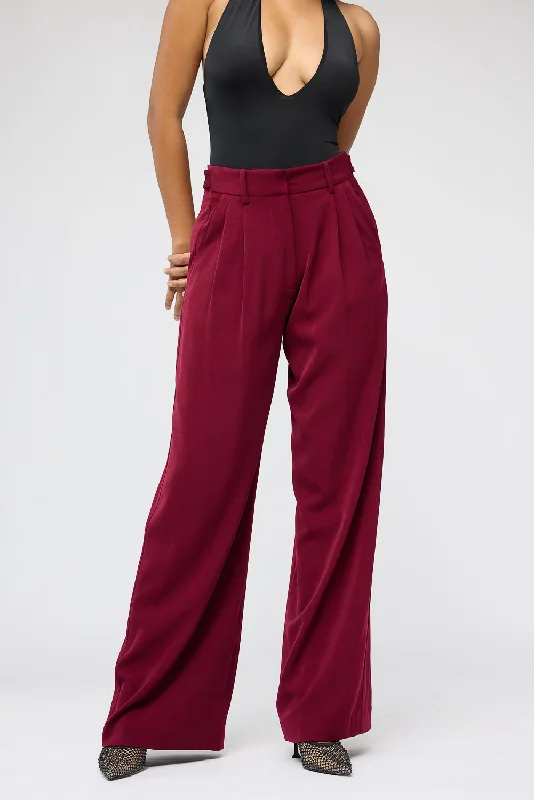 Personalized Clothing Deep Crimson Adjustable Korean Pants
