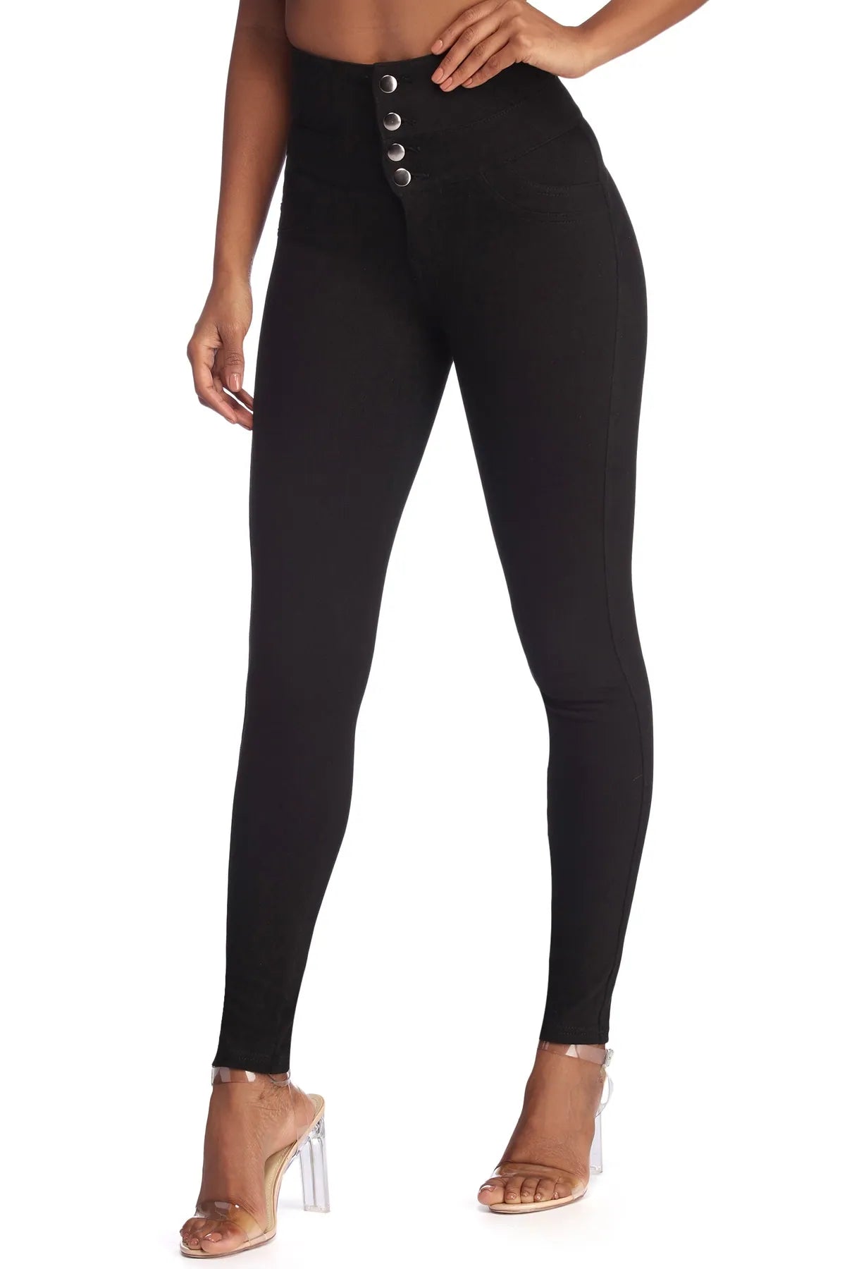 Minimal Classic Button Up High Waist Pants