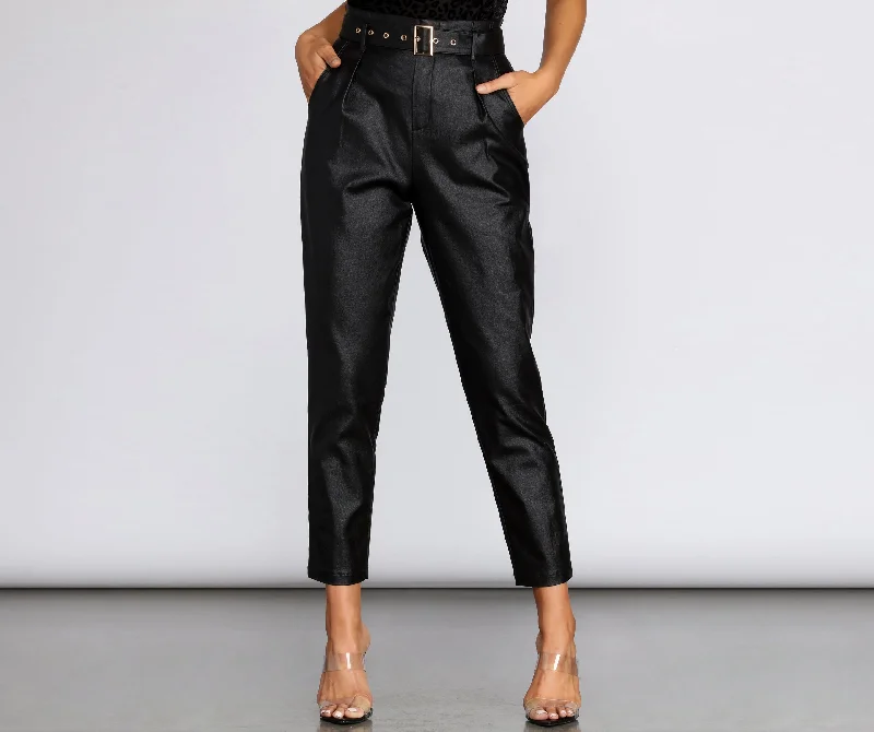 Fashionable Items Candy Coated Belted Pants