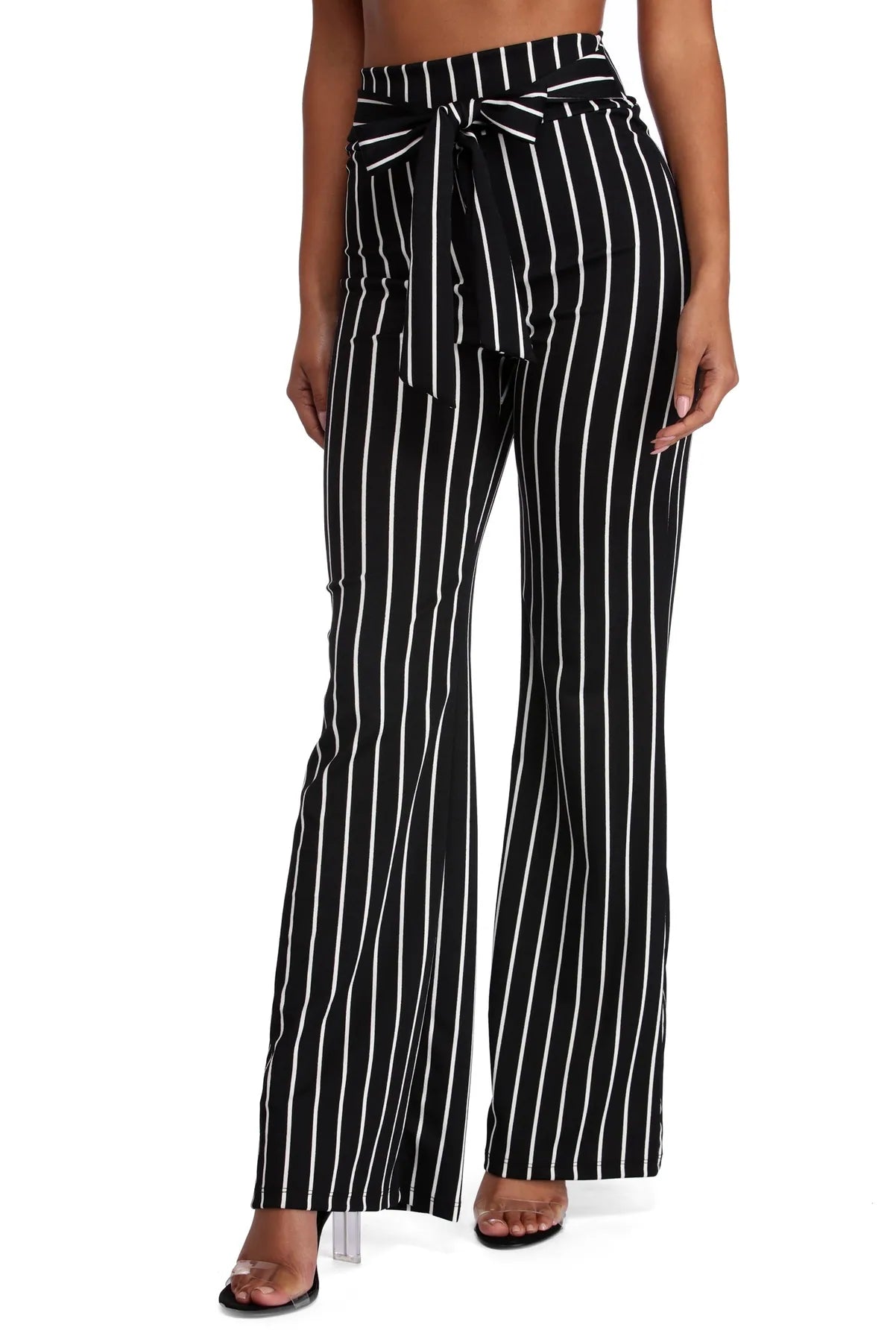 Modern City Classic Stripes Tie Waist Pants