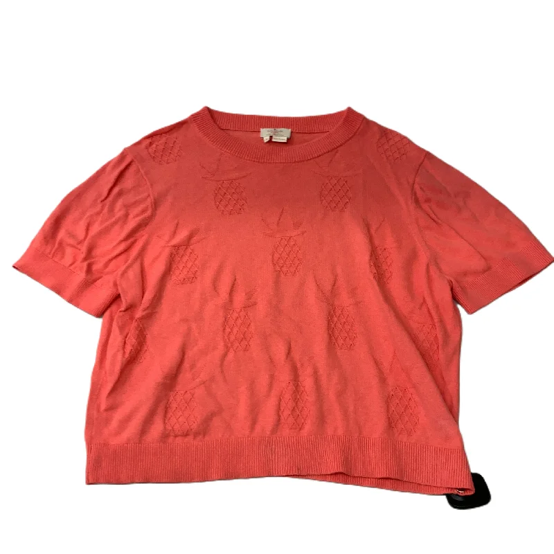 Bright Colors Coral  Top Short Sleeve Designer By Kate Spade  Size: Xl