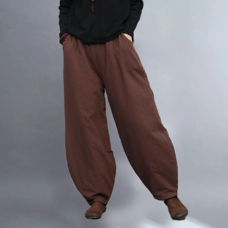 Warm Chic Cotton Linen Winter Warm Pants