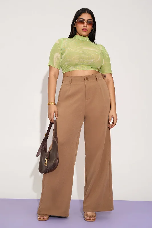 Relaxed Fits Nutmeg Curve Adjustable Korean Pants