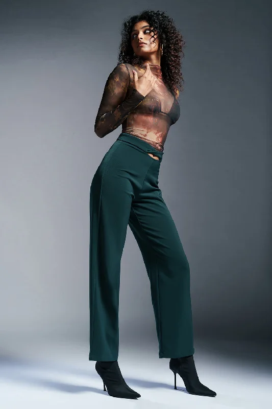 Cool Summer Emerald Bay Twisted Waist Korean Pants