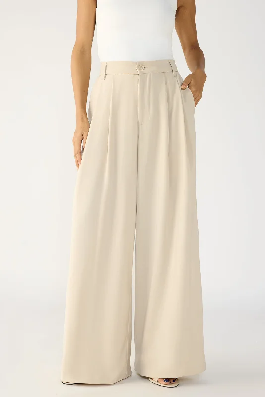 Comfortable Series Light Khaki Flared Formal Korean Pants