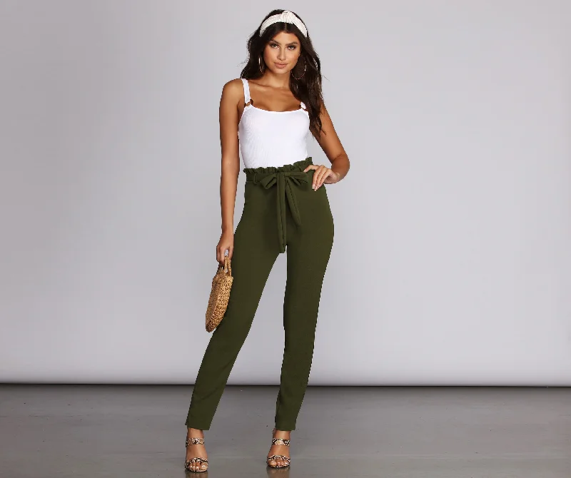 Party Wear Good On Paperbag Tapered Pants