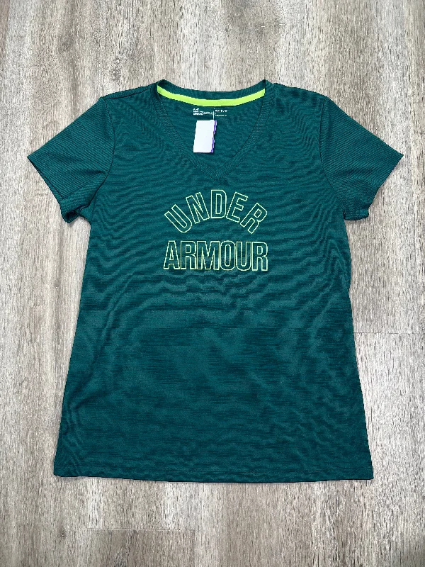 Exclusive Customization Green Athletic Top Short Sleeve Under Armour, Size M