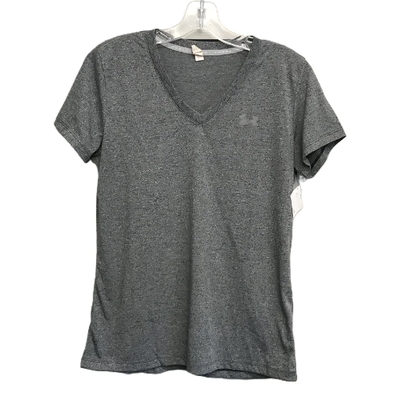 Goddess Outfit Grey Athletic Top Short Sleeve By Under Armour, Size: S