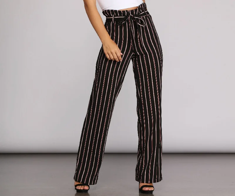 Breezy Outfits Keep It Striped Tie Waist Pants