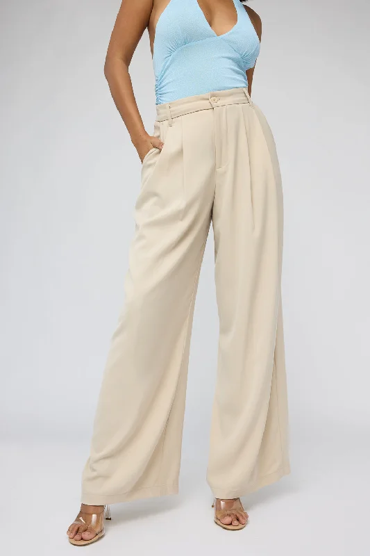 Casual Street Soft Caramel Super Flared Korean Pants