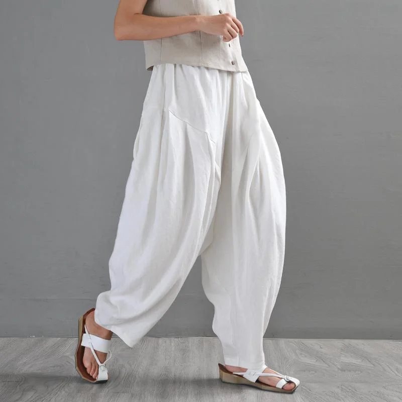 Casual Comfort Loose Retro Linen Casual Pants Trousers