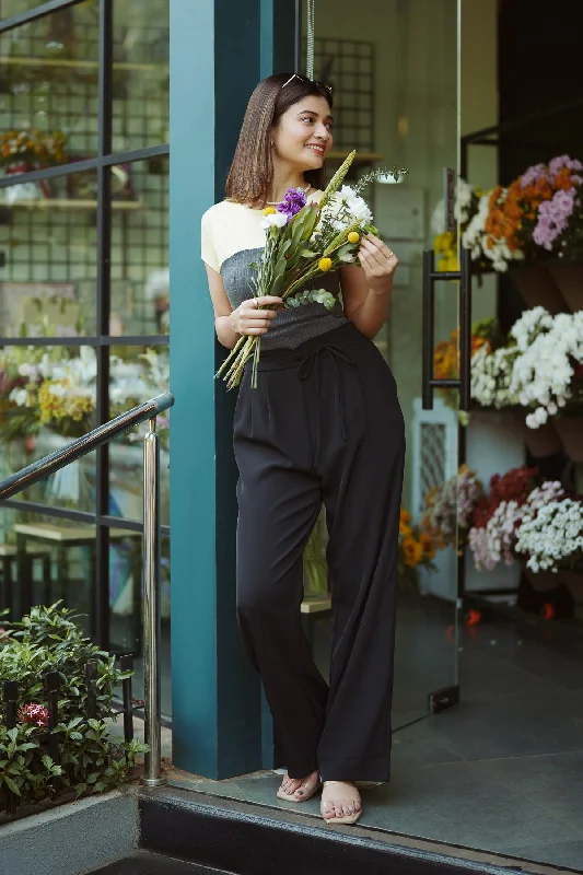 Classic Retro Nordic Black Knotted Korean Pants