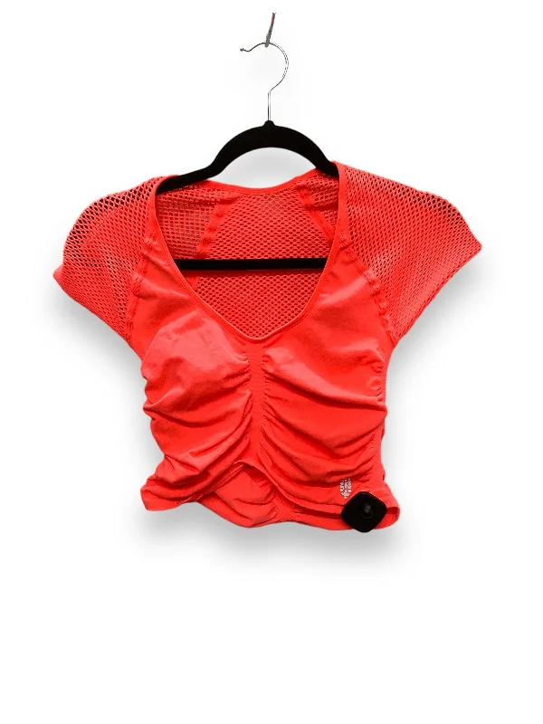 Relaxed Chic Orange Athletic Top Short Sleeve Free People, Size M