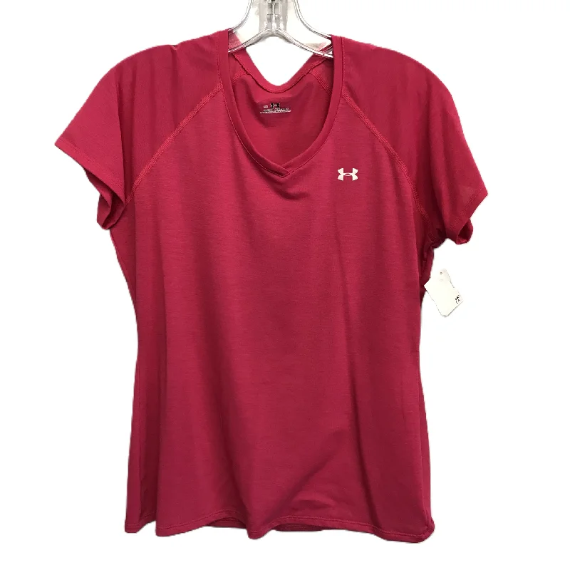 Fashionable And Versatile Pink Athletic Top Short Sleeve By Under Armour, Size: M