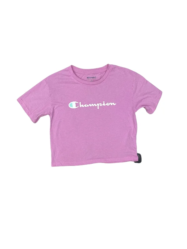 Breathable Comfort Pink Athletic Top Short Sleeve Champion, Size M