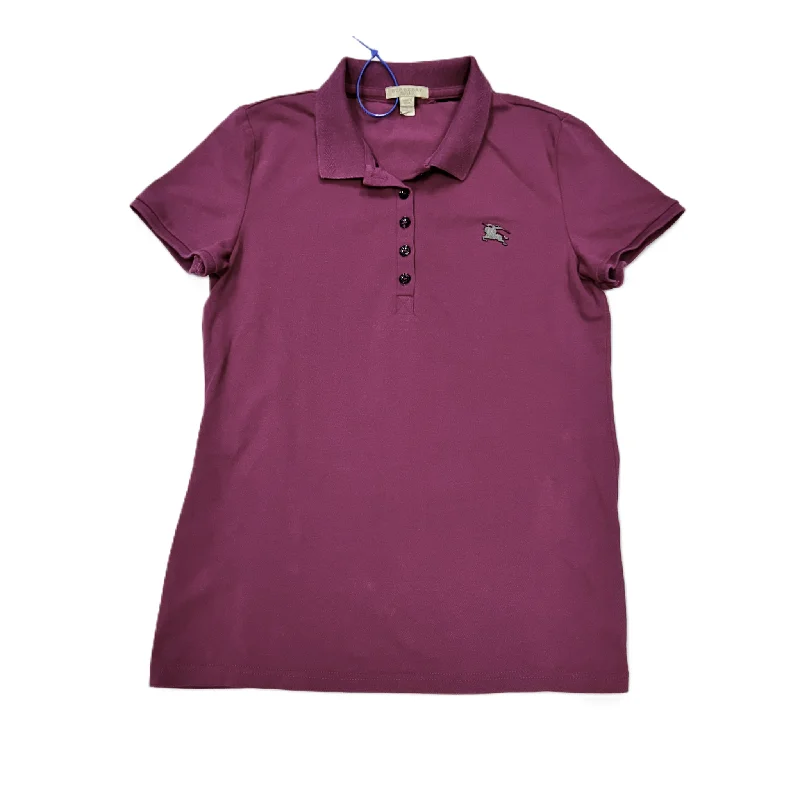 Comfortable Mind Purple Top Short Sleeve Designer By Burberry, Size: S