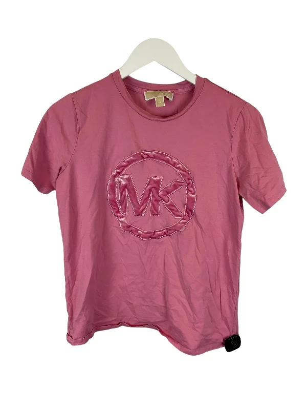 Elegant And Casual Pink Top Short Sleeve Designer Michael By Michael Kors, Size Xs