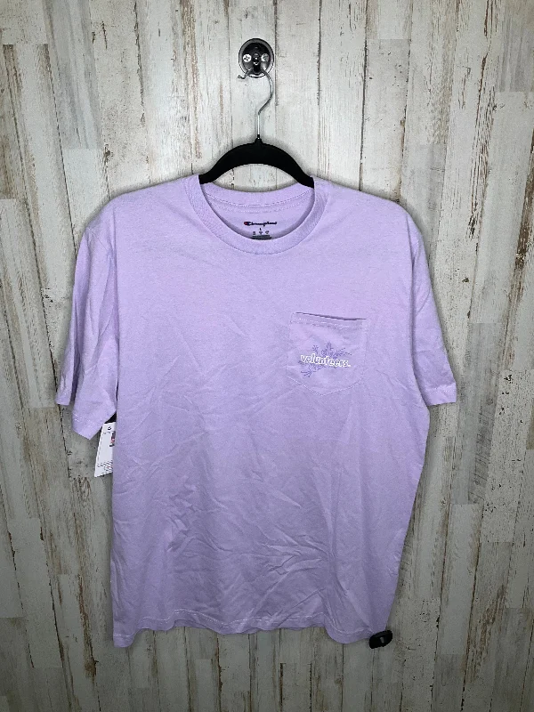 Chic Outfits Purple Athletic Top Short Sleeve Champion, Size L