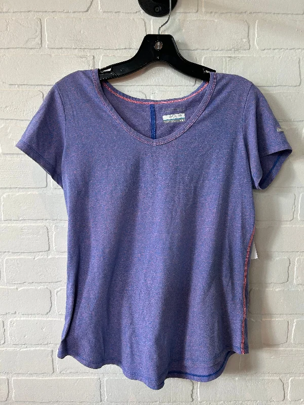 Classic Style Purple Athletic Top Short Sleeve Columbia, Size M