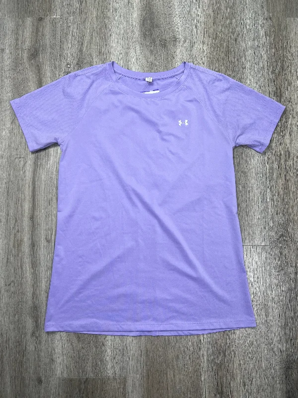 Age-reducing Style Purple Athletic Top Short Sleeve Under Armour, Size M