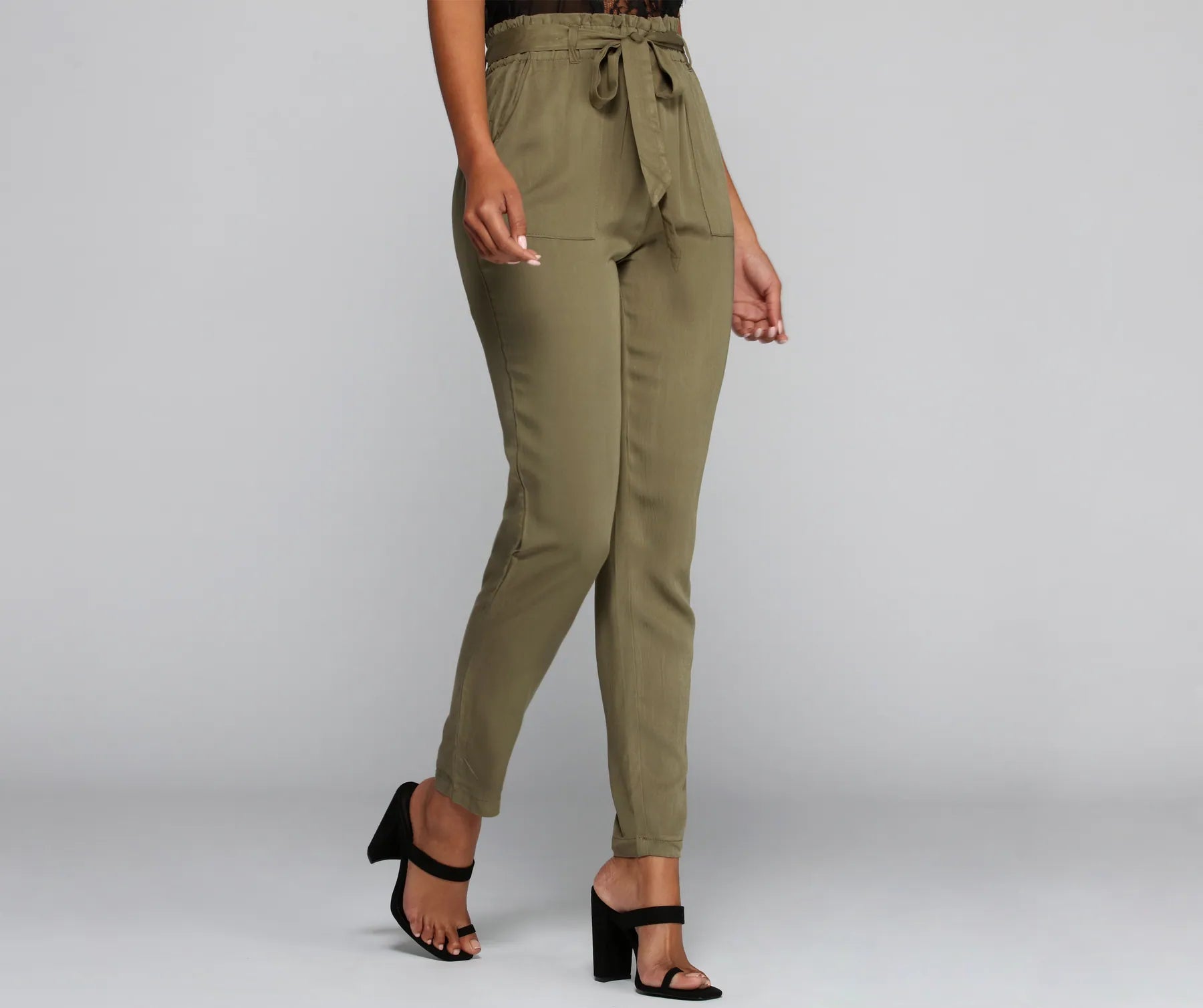 Soft Relaxation Wear Read It Paperbag Pants