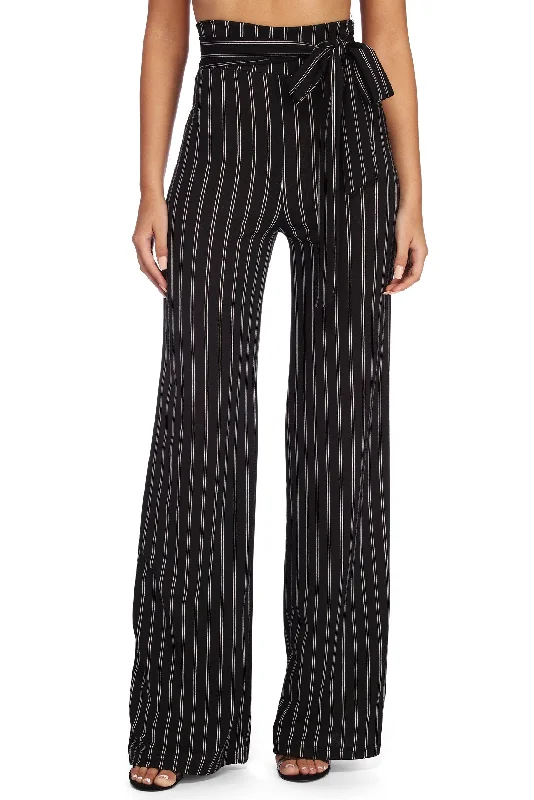 Elegant And Charming Say It In Pinstriped Pants