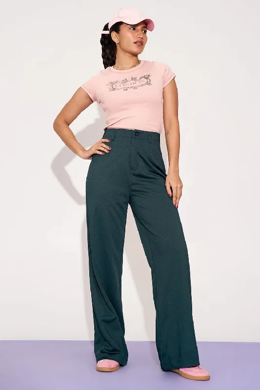 Slim Fit Shadow Sage Wide Leg Adjustable Korean Pants